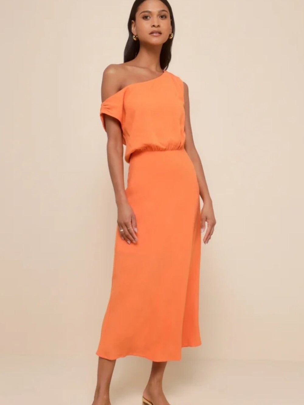 NWT Lulus Burnt Orange Rust Sleeveless Midi Dress XL